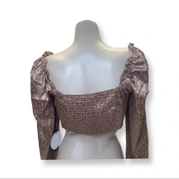 Milk & Honey Size Large Satin Cheetah Print Wired Bustier Top. New With Tags. - Picture 3 of 6